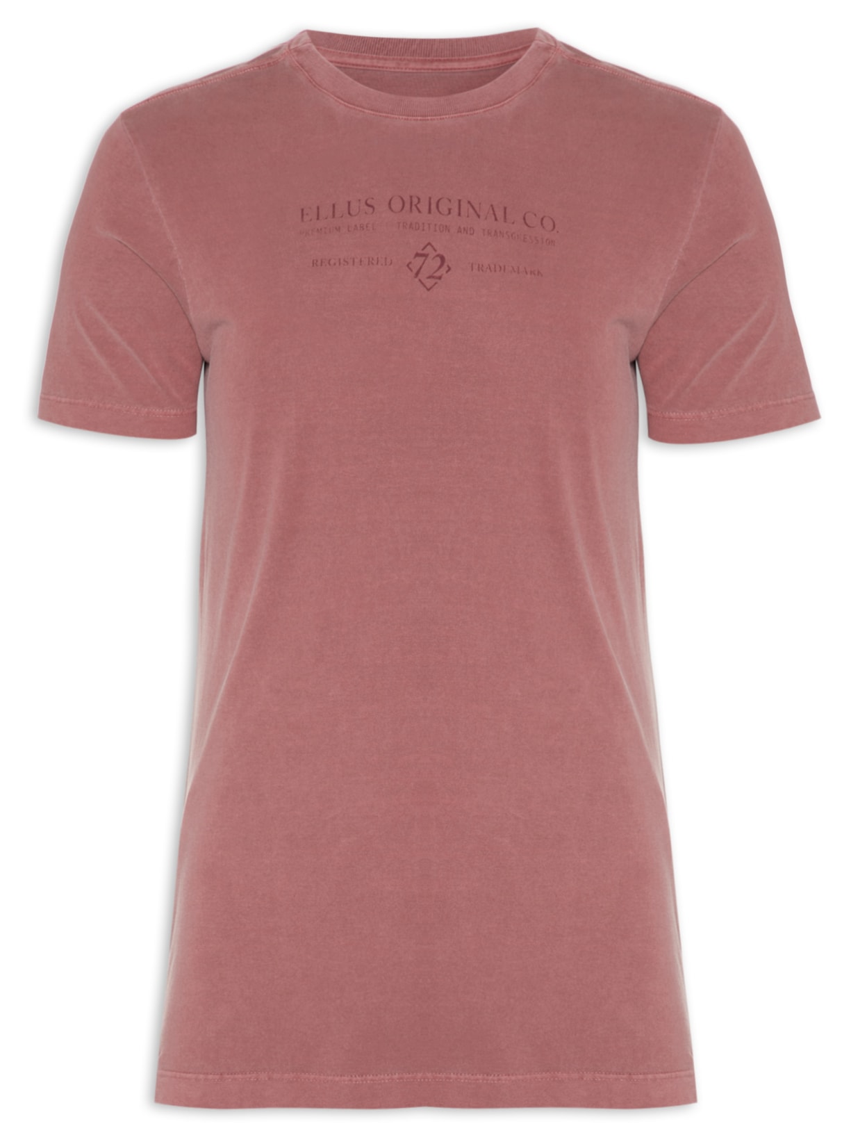Camiseta Masculina Cotton Washed Registered 72 Classic Manga Curta - Rosa