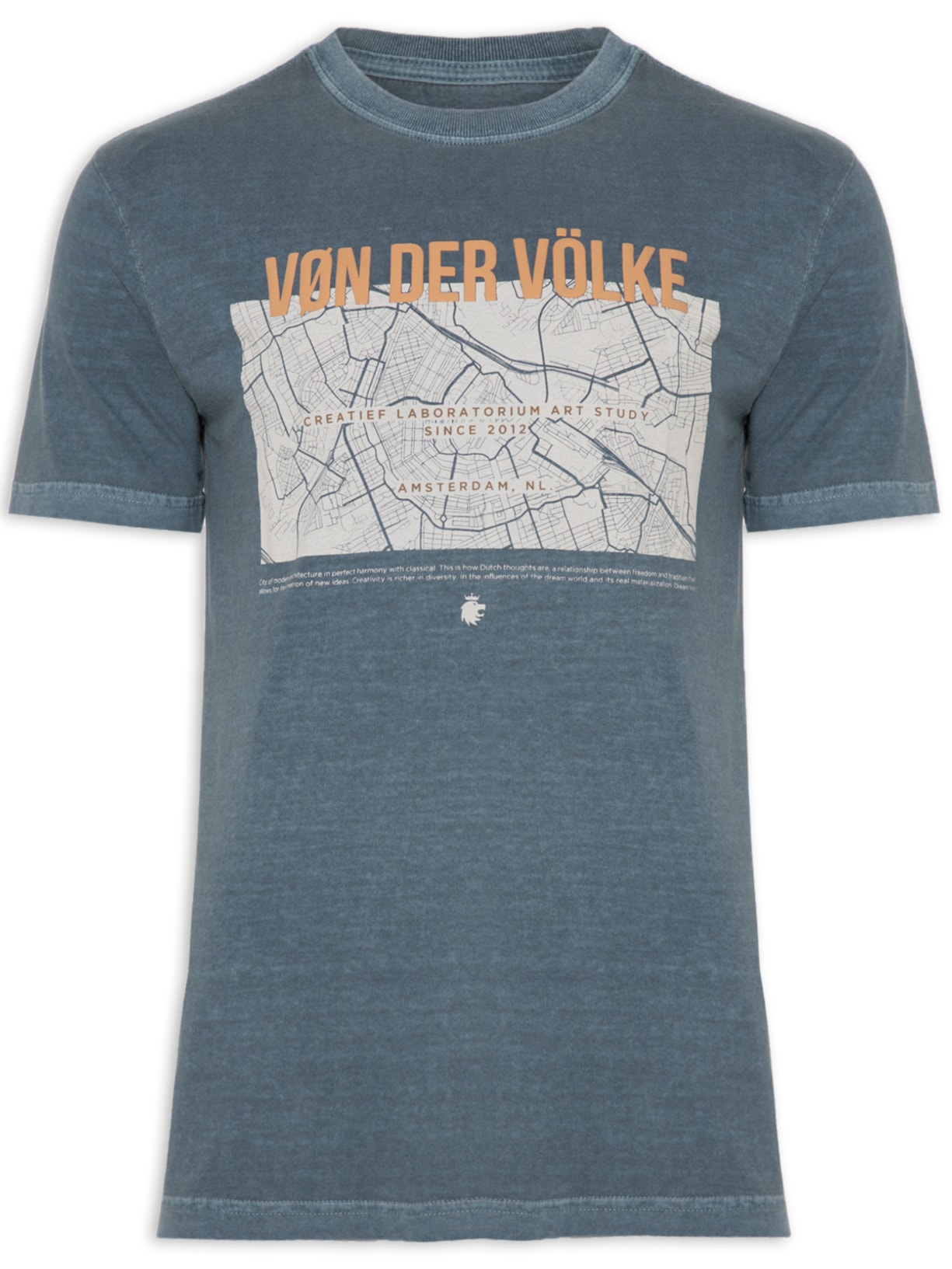 Camiseta Masculina Creatief Map - Azul