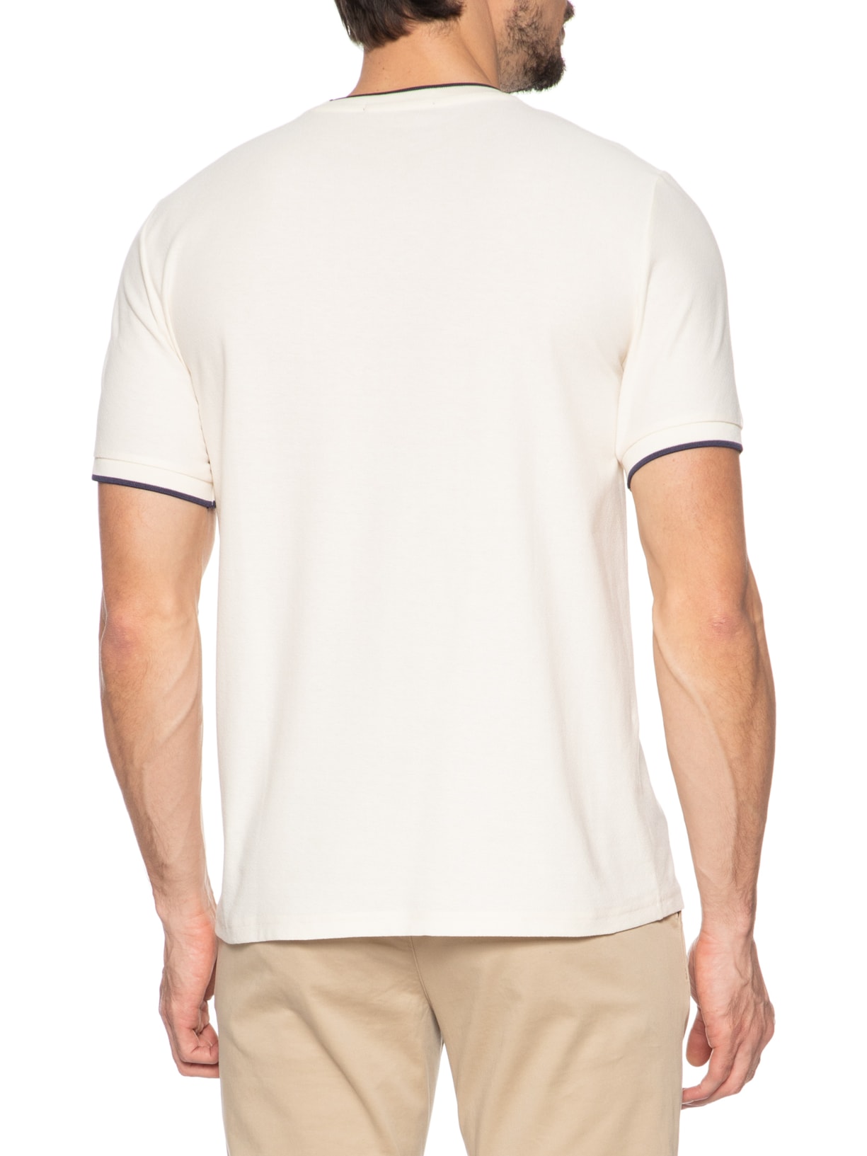 Camiseta Masculina Crepe Pique T-Shirt Branco Fred Perry