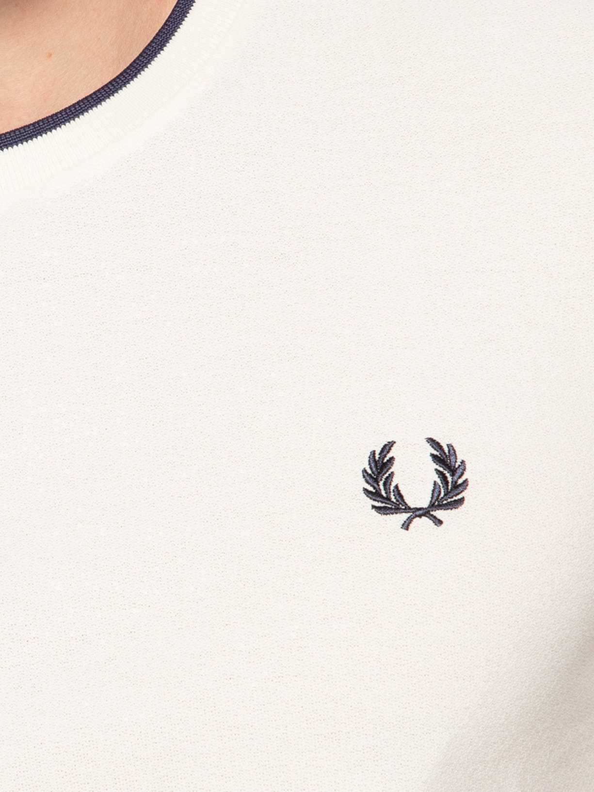 Camiseta Masculina Crepe Pique T-Shirt Branco Fred Perry