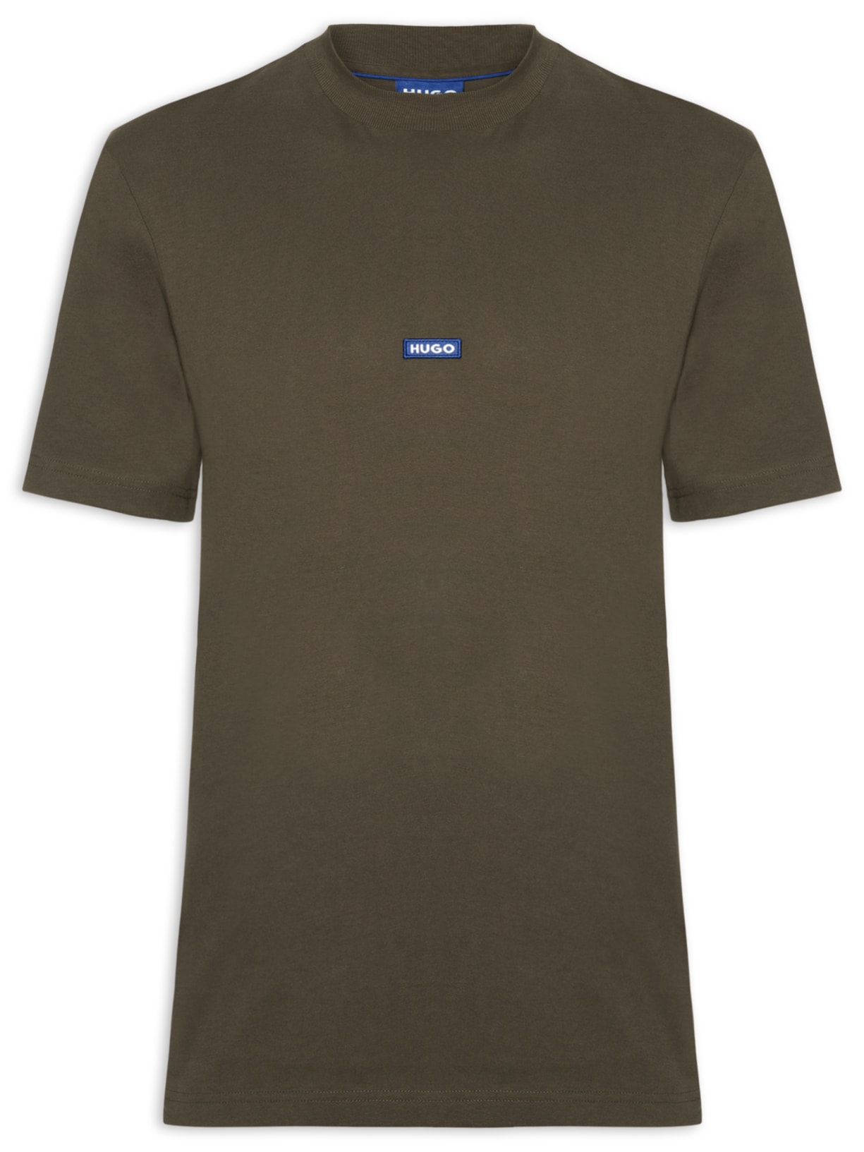 Camiseta Masculina Crew Neck Blue Logo Nieros Marrom Hugo