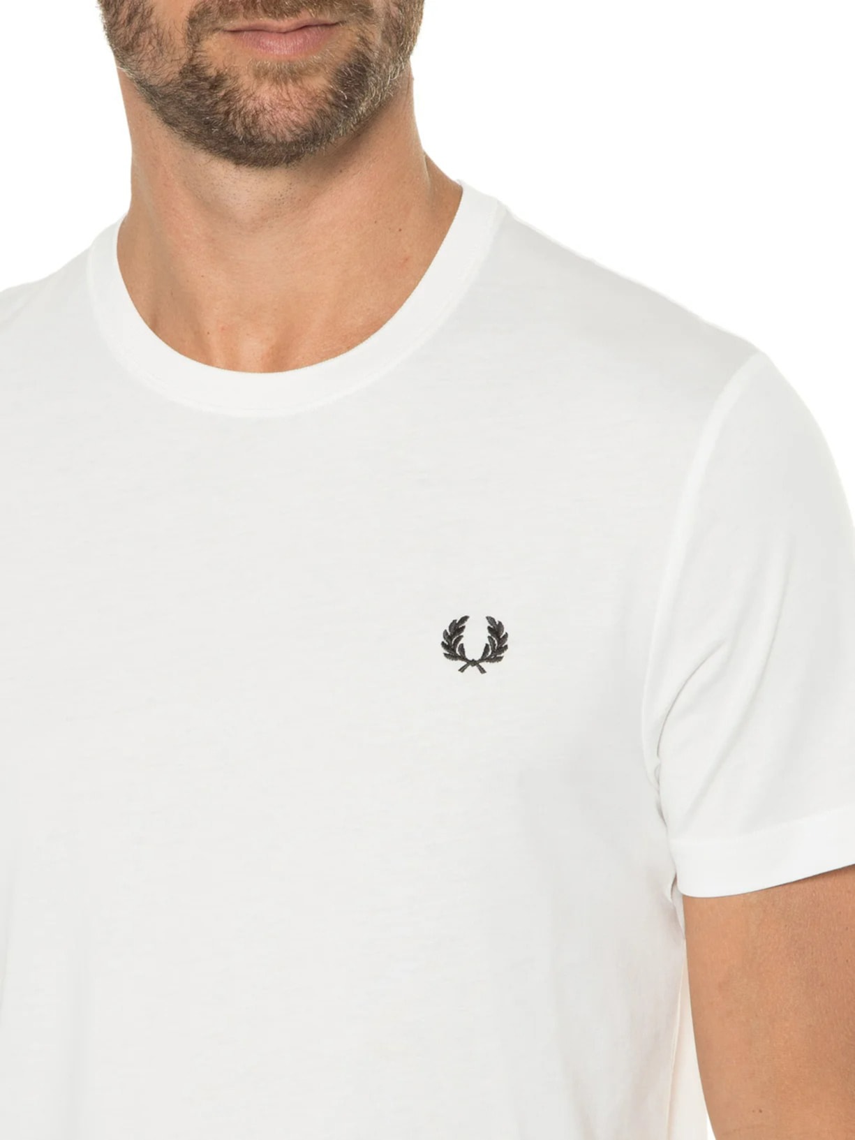 Camiseta Masculina Crew Neck Branco Fred Perry