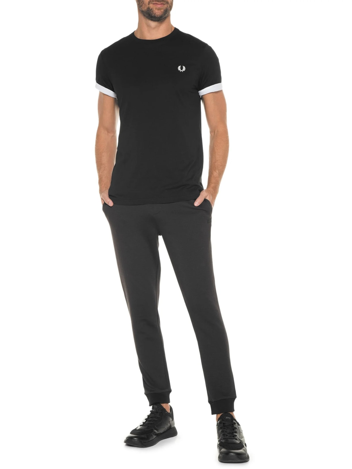 Camiseta Masculina Crew Neck Preto Fred Perry