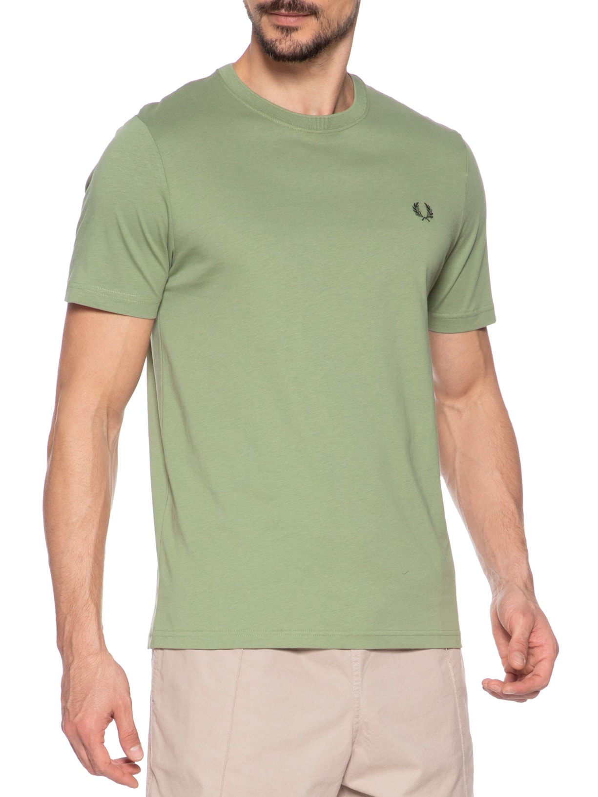 Camiseta Masculina Crew Neck T-Shirt Verde Fred Perry