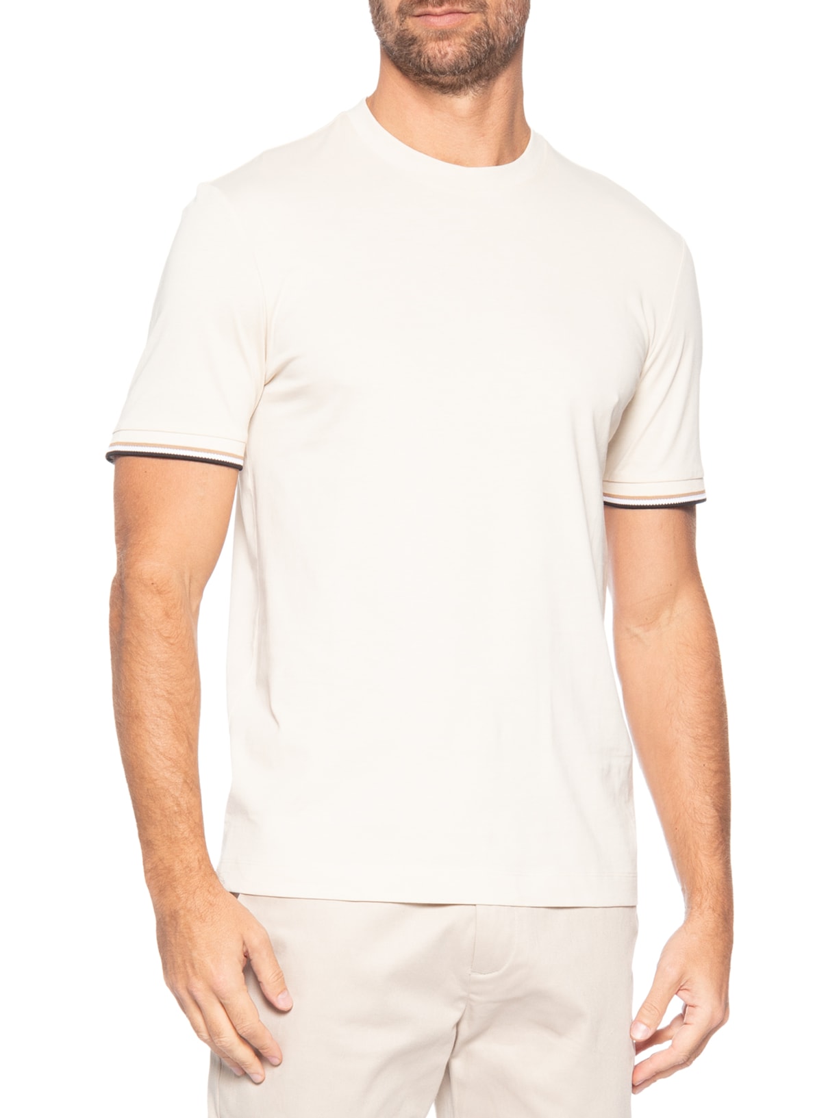 Camiseta Masculina Crew Neck Thompson 04 Branco Boss