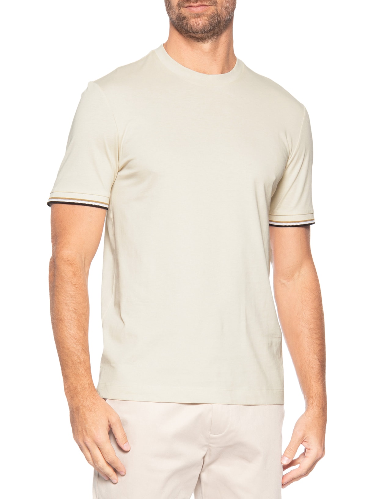 Camiseta Masculina Crew Neck Thompson 04 Branco Boss