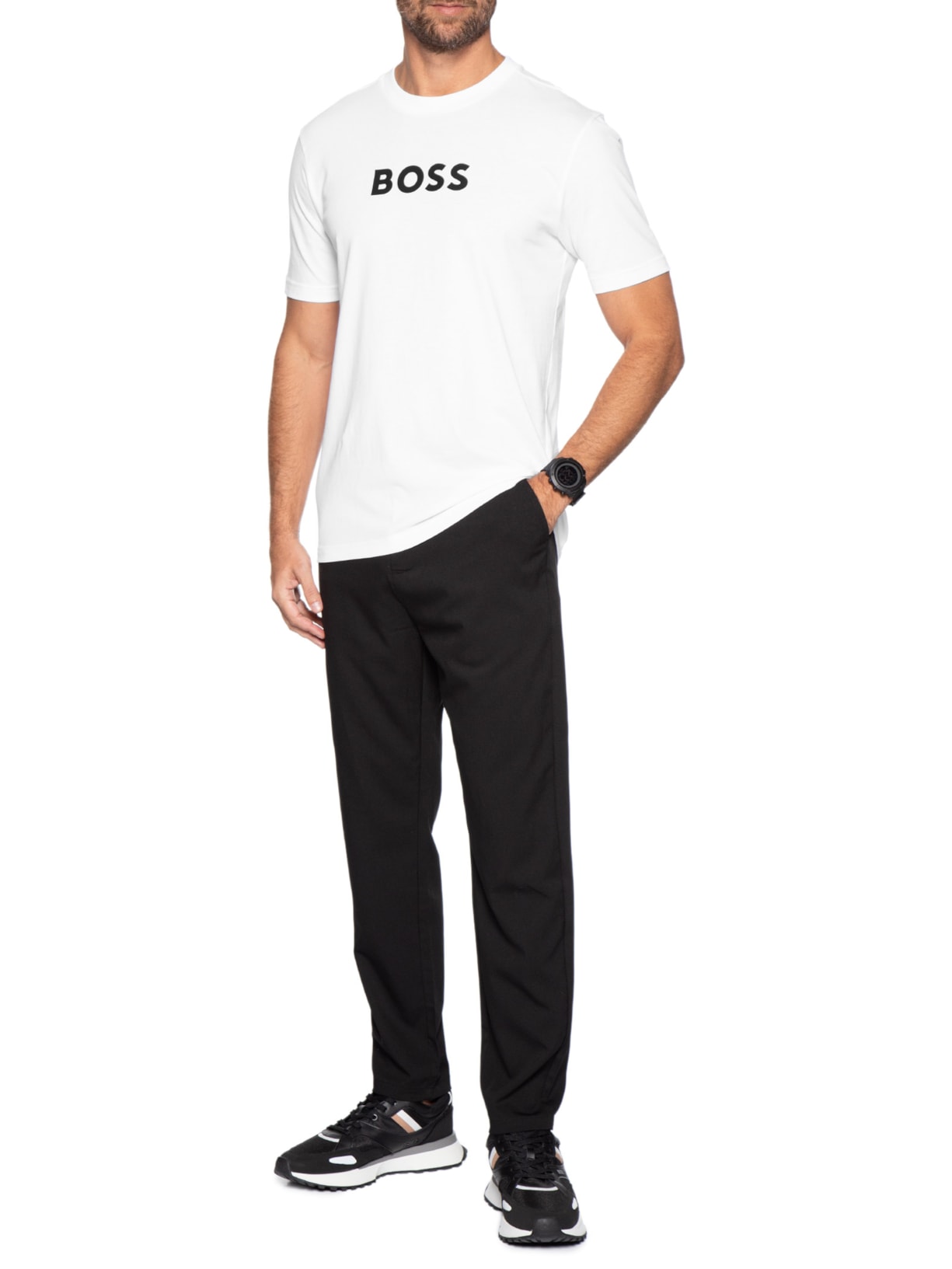 Camiseta Masculina Crew Neck TS-Logo Off White Boss