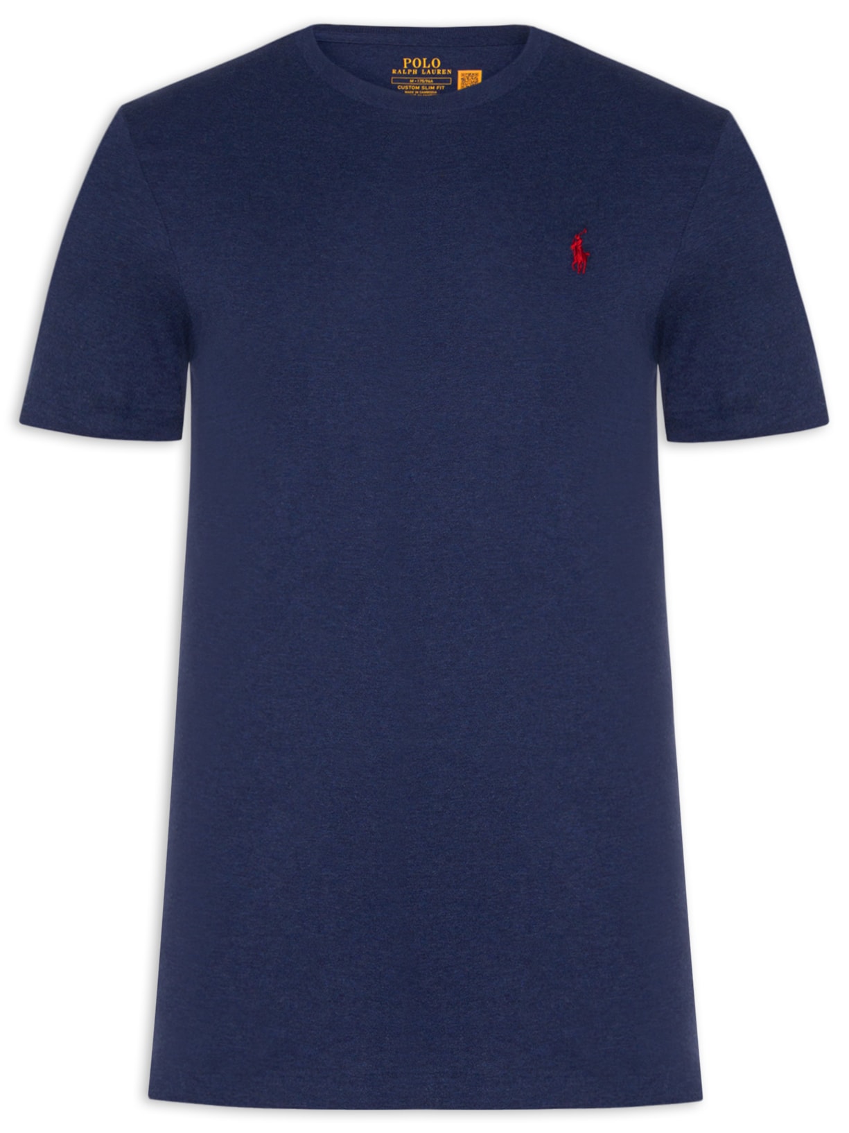 Camiseta Masculina Custom Slim Fit Jersey Crewneck Azul Polo Ralph Lauren