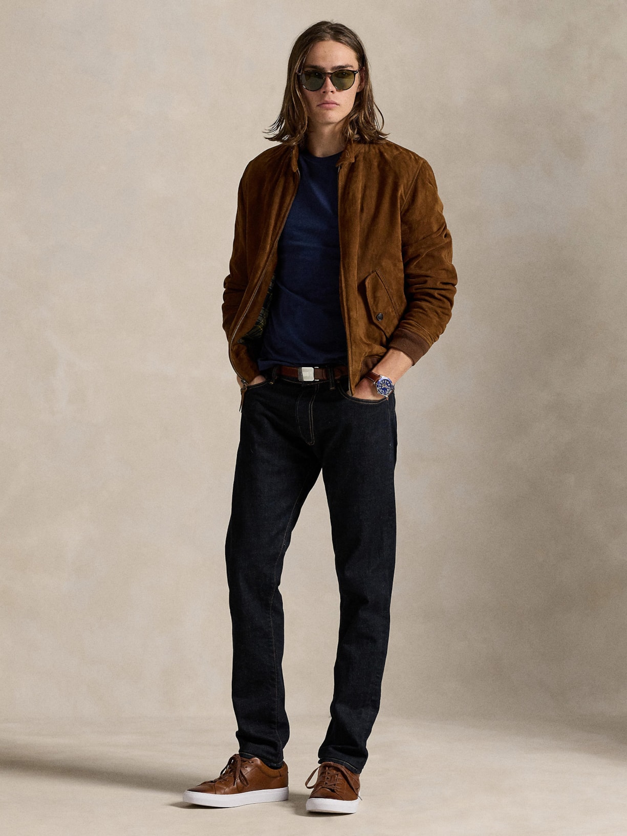 Camiseta Masculina Custom Slim Fit Jersey Crewneck Azul Polo Ralph Lauren