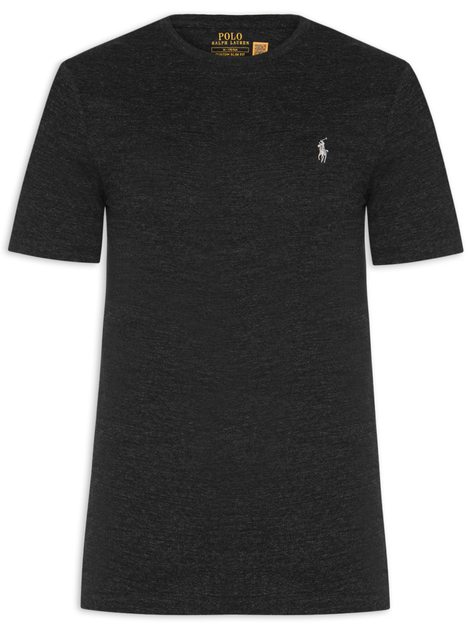 Camiseta Masculina Custom Slim Fit Jersey Crewneck - Preto - Polo