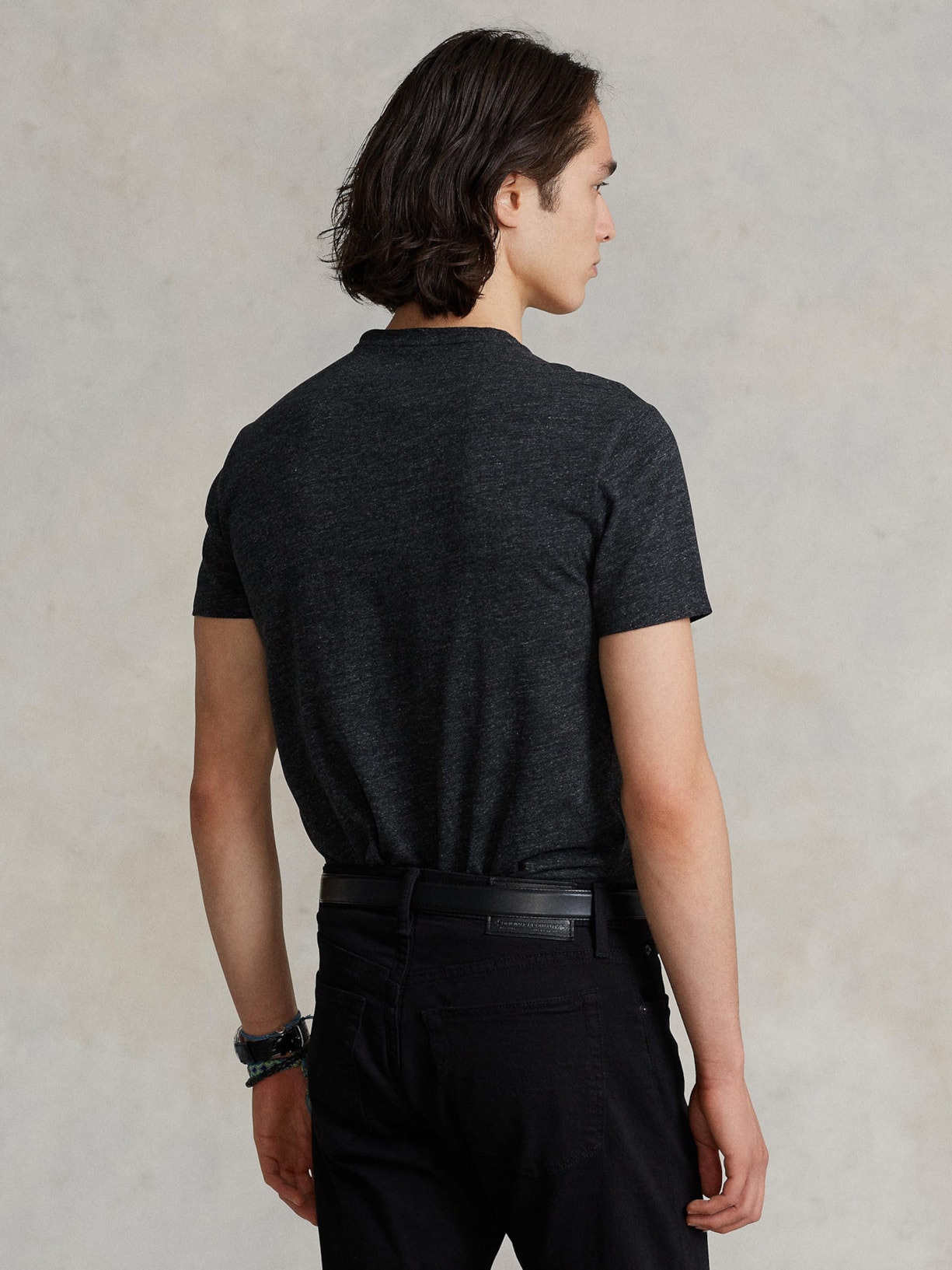 Camiseta Masculina Custom Slim Fit Jersey Crewneck Preto Polo Ralph Lauren