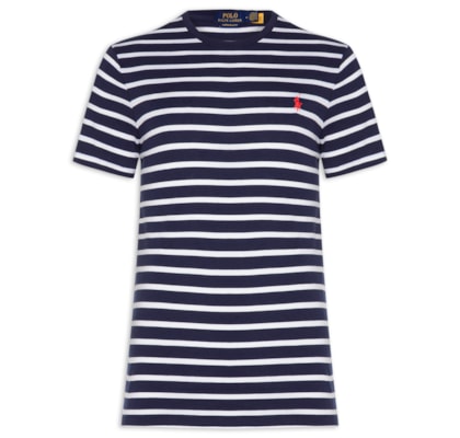 Camiseta Masculina Custom Slim Fit Striped Jersey - Azul