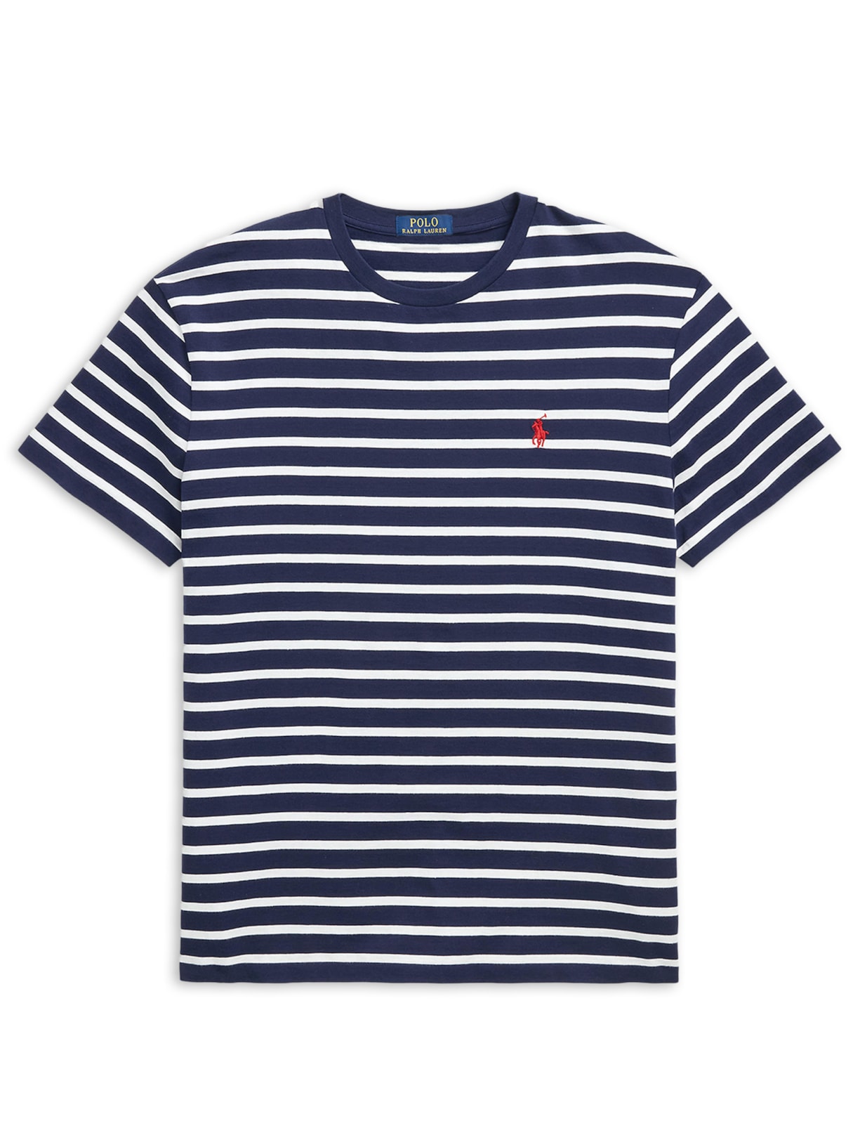 Camiseta Masculina Custom Slim Fit Striped Jersey Azul Polo Ralph Lauren