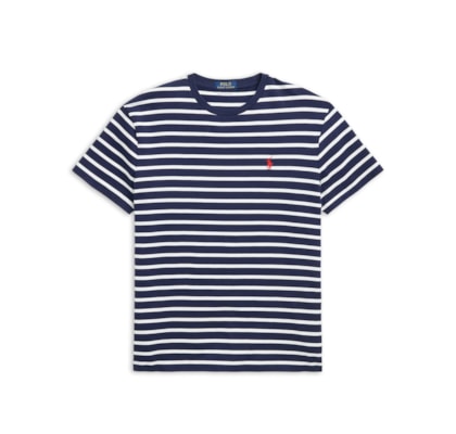 Camiseta Masculina Custom Slim Fit Striped Jersey - Azul