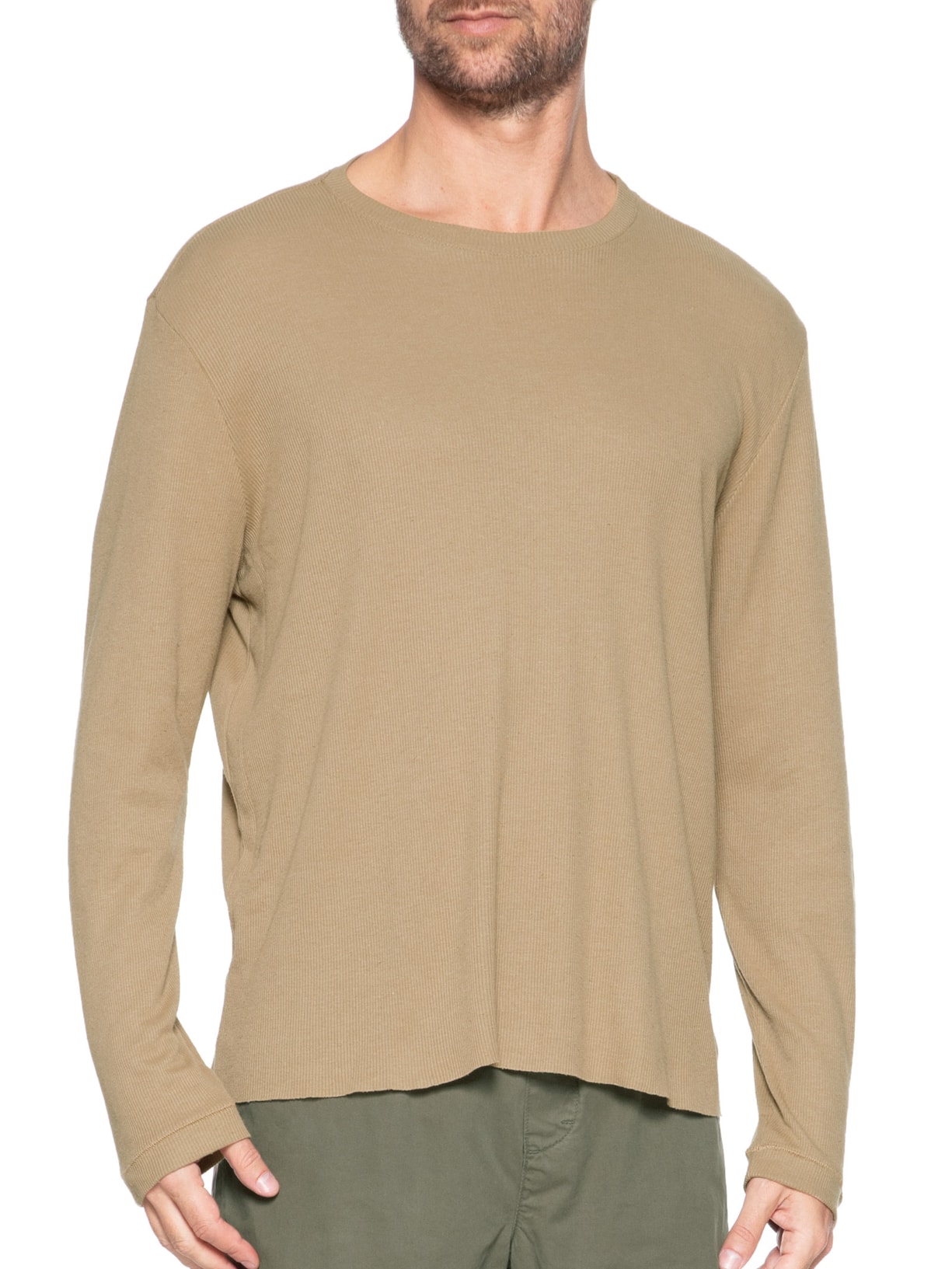 Camiseta Masculina Cutback Manga Longa Bege Osklen