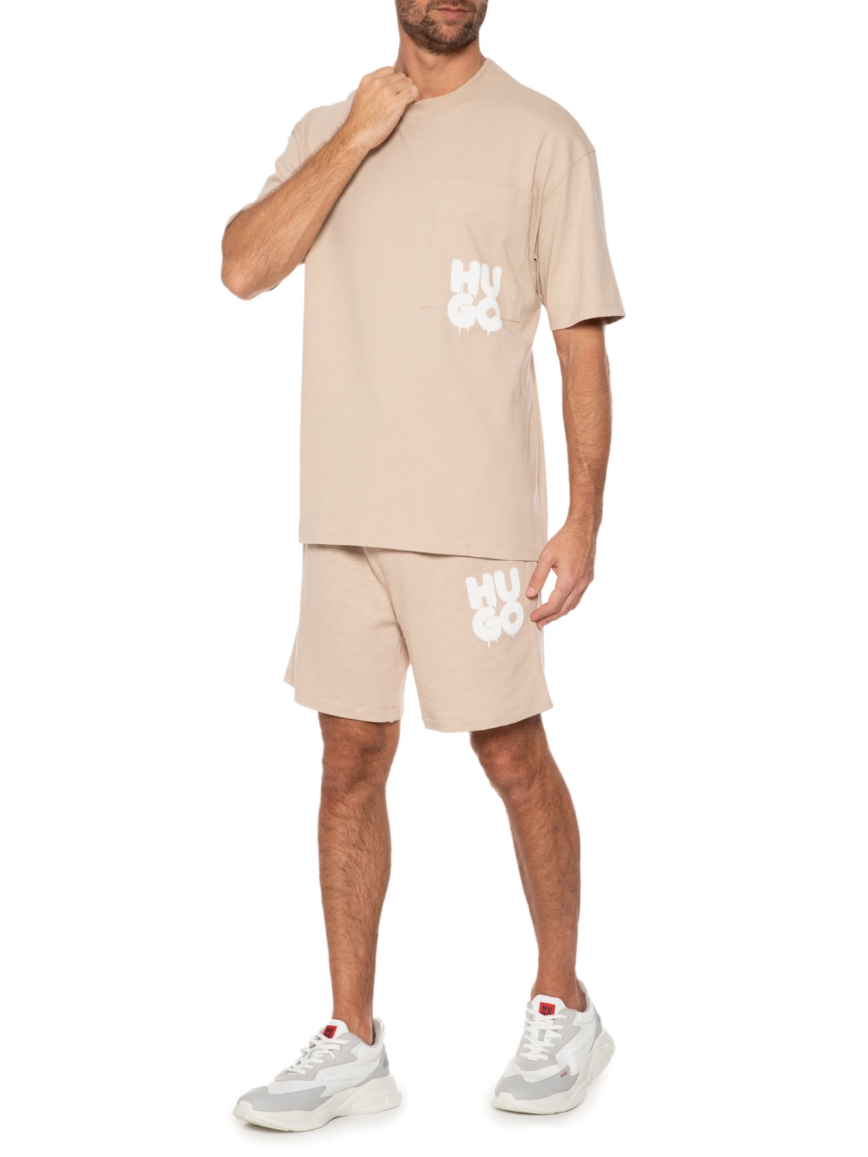 Camiseta Masculina Dampato Bege Hugo