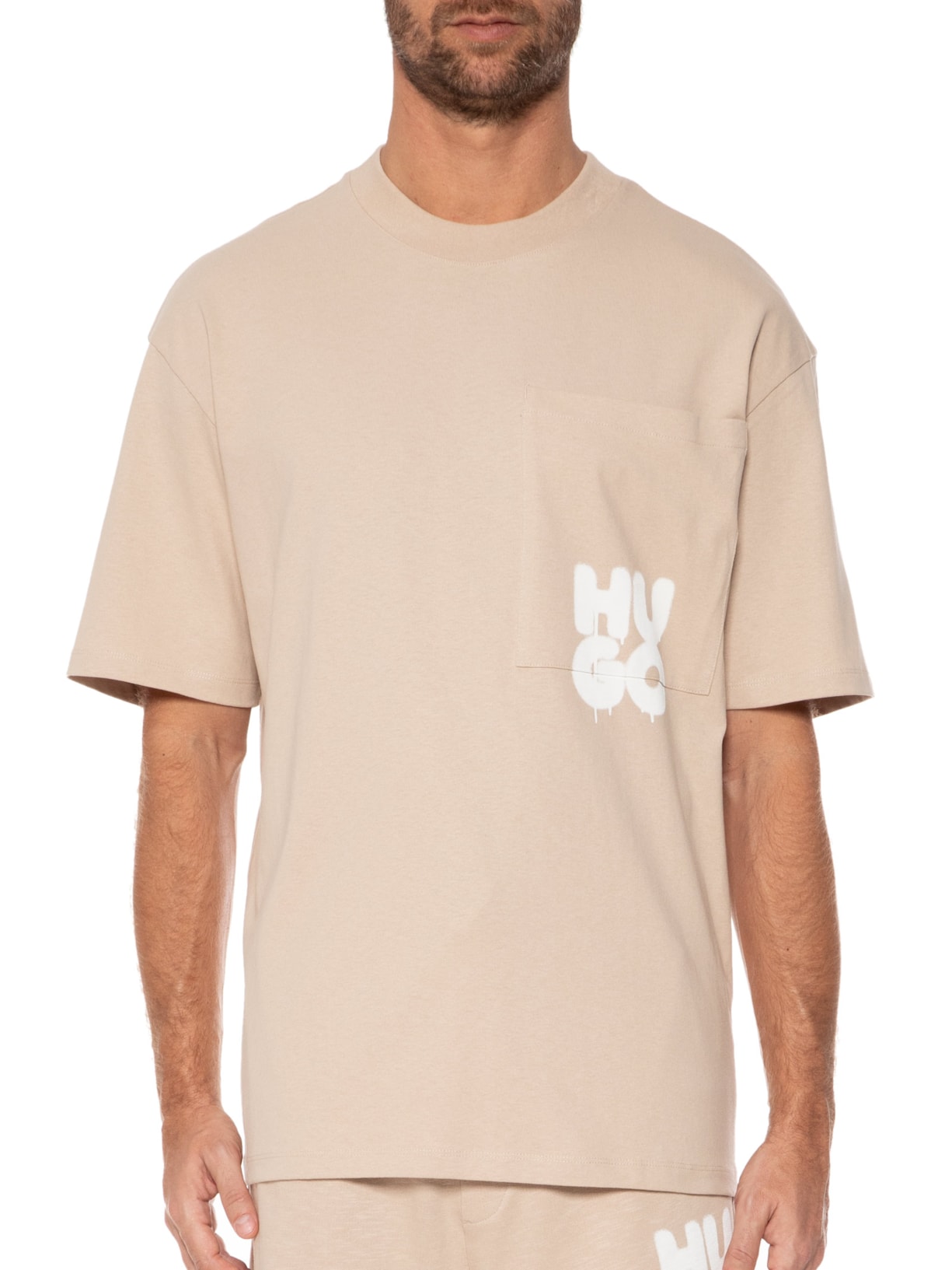 Camiseta Masculina Dampato Bege Hugo