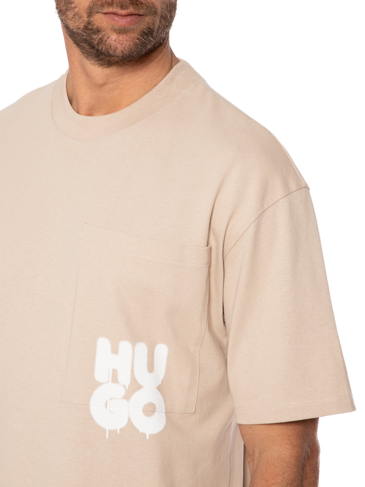 Camiseta Masculina Dampato Bege Hugo