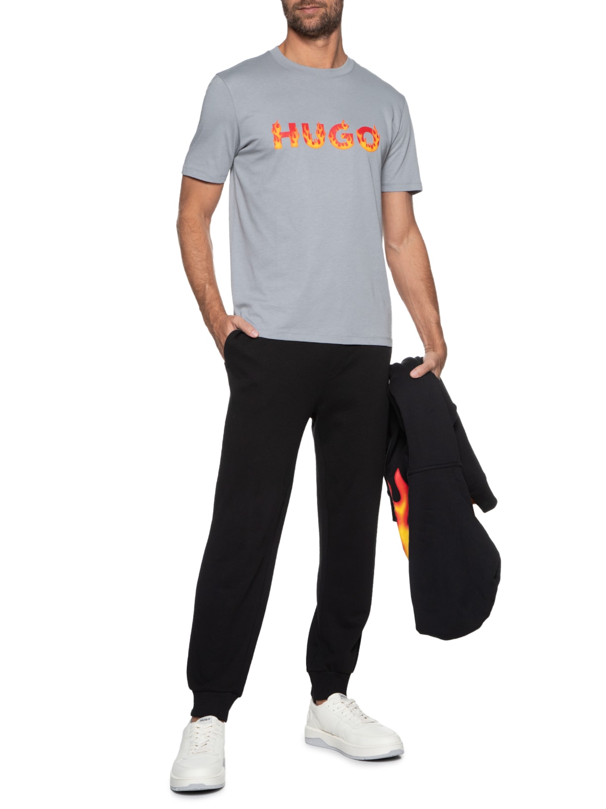 Camiseta Masculina Danda Cinza Hugo