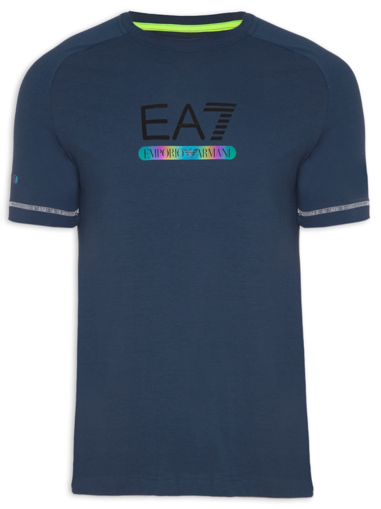 Camiseta Masculina De Malha Azul Ea7 Emporio Armani