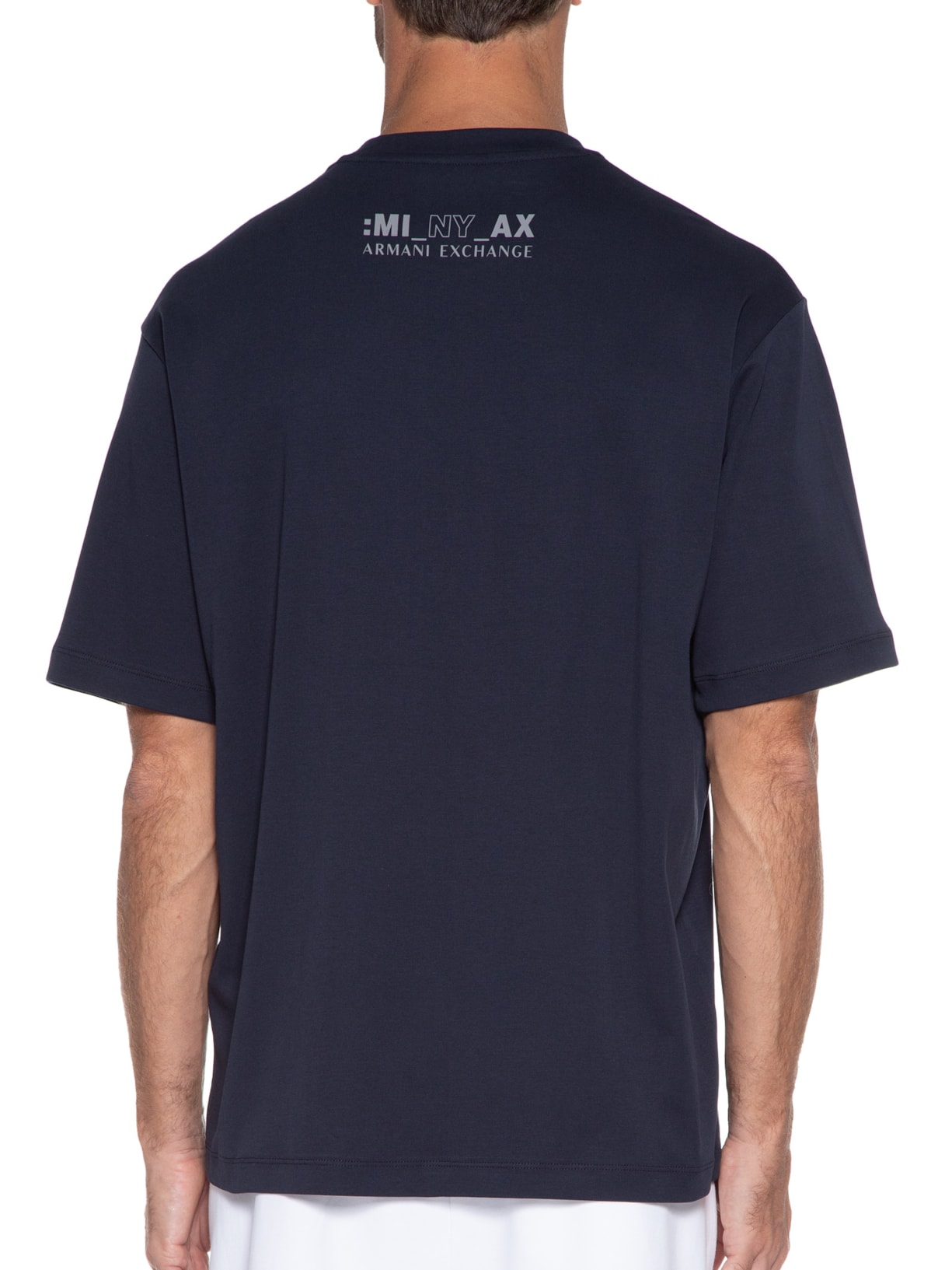 Camiseta Masculina De Malha Azul Armani Exchange