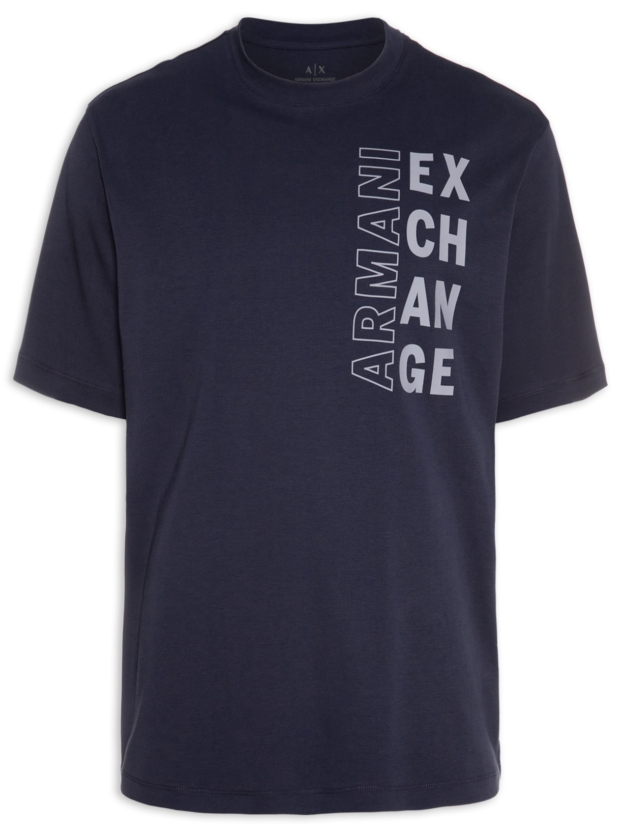 Camiseta Masculina De Malha Azul Armani Exchange