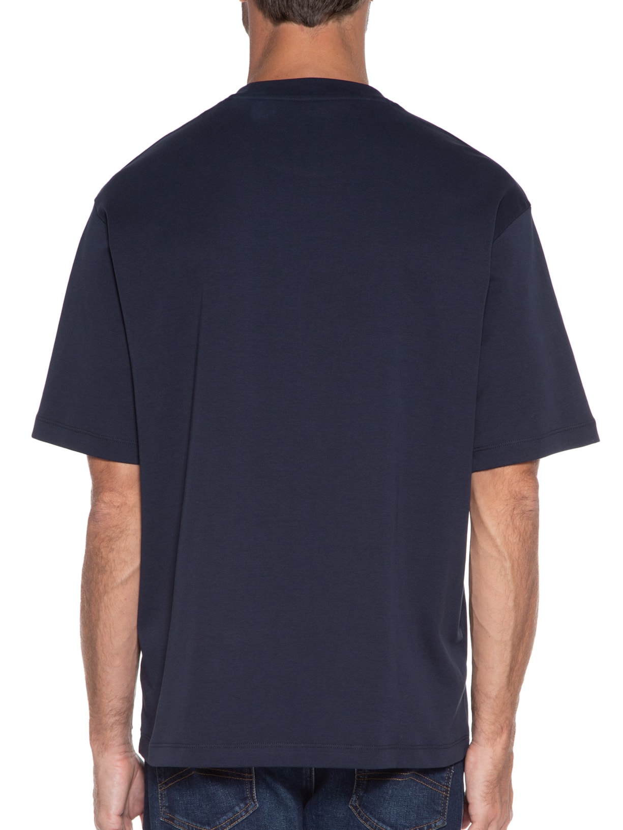 Camiseta Masculina De Malha Azul Armani Exchange