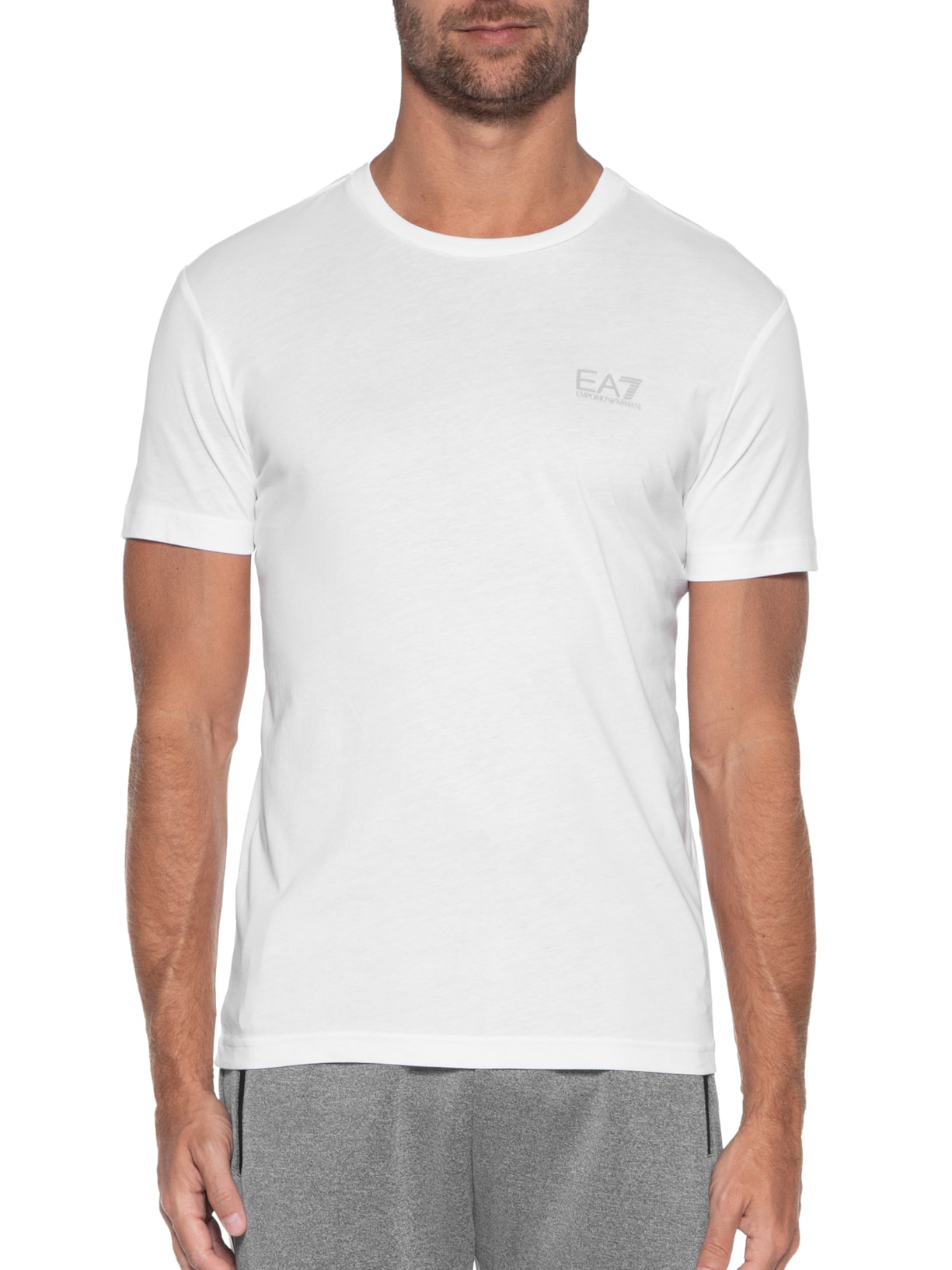 Camiseta Masculina De Malha Branco Ea7 Emporio Armani