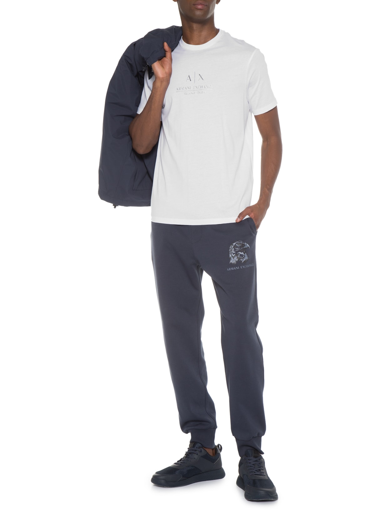 Camiseta Masculina De Malha Branco Armani Exchange