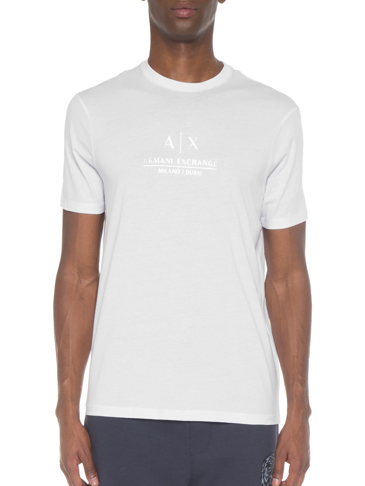 Camiseta Masculina De Malha Branco Armani Exchange