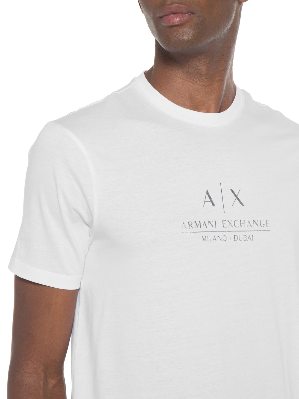 Camiseta Masculina De Malha Branco Armani Exchange