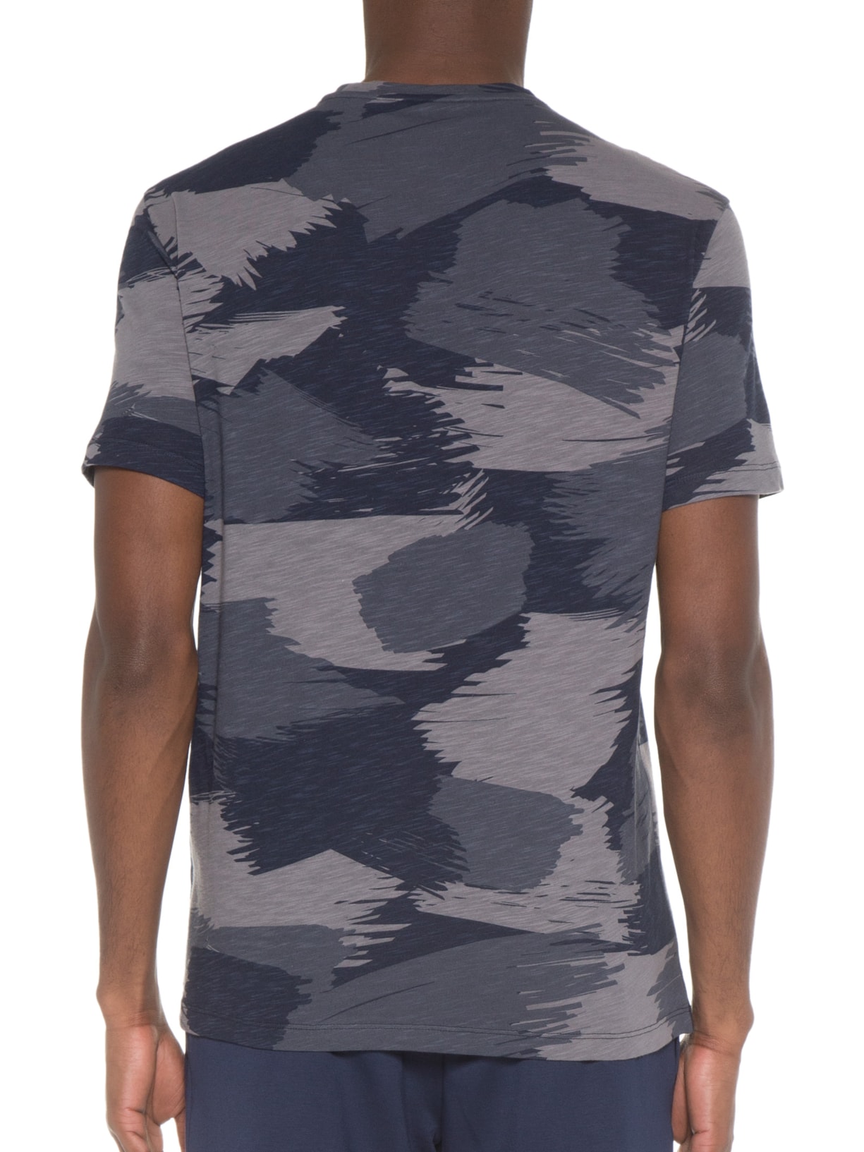 Camiseta Masculina De Malha Camuflada Armani Exchange Azul Armani Exchange