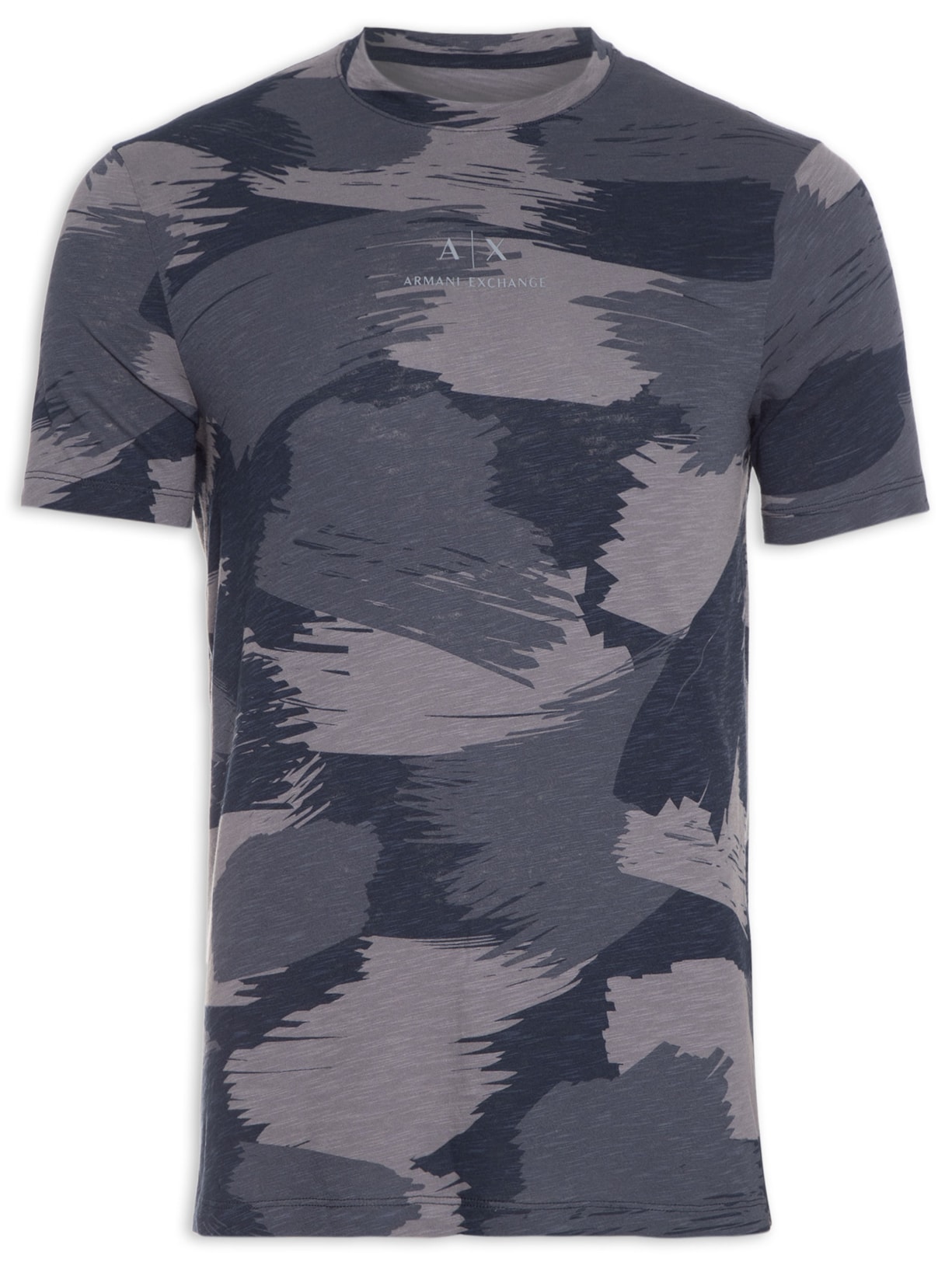 Camiseta Masculina De Malha Camuflada - Armani Exchange - Azul