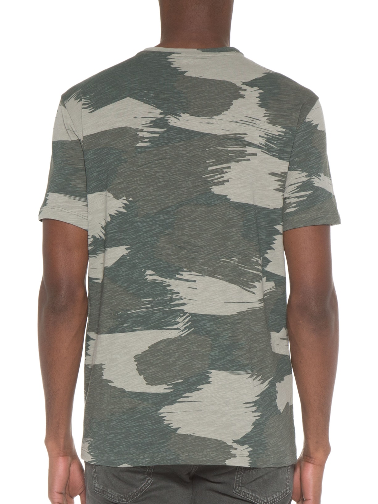 Camiseta Masculina De Malha Camuflada Verde Armani Exchange