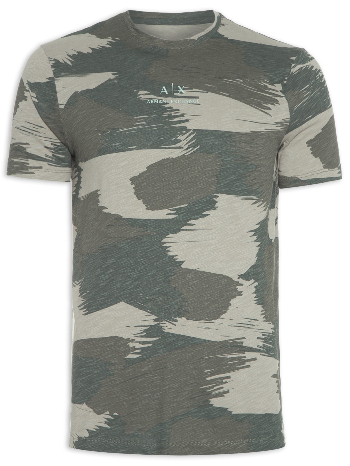 Camiseta Masculina De Malha Camuflada Verde Armani Exchange