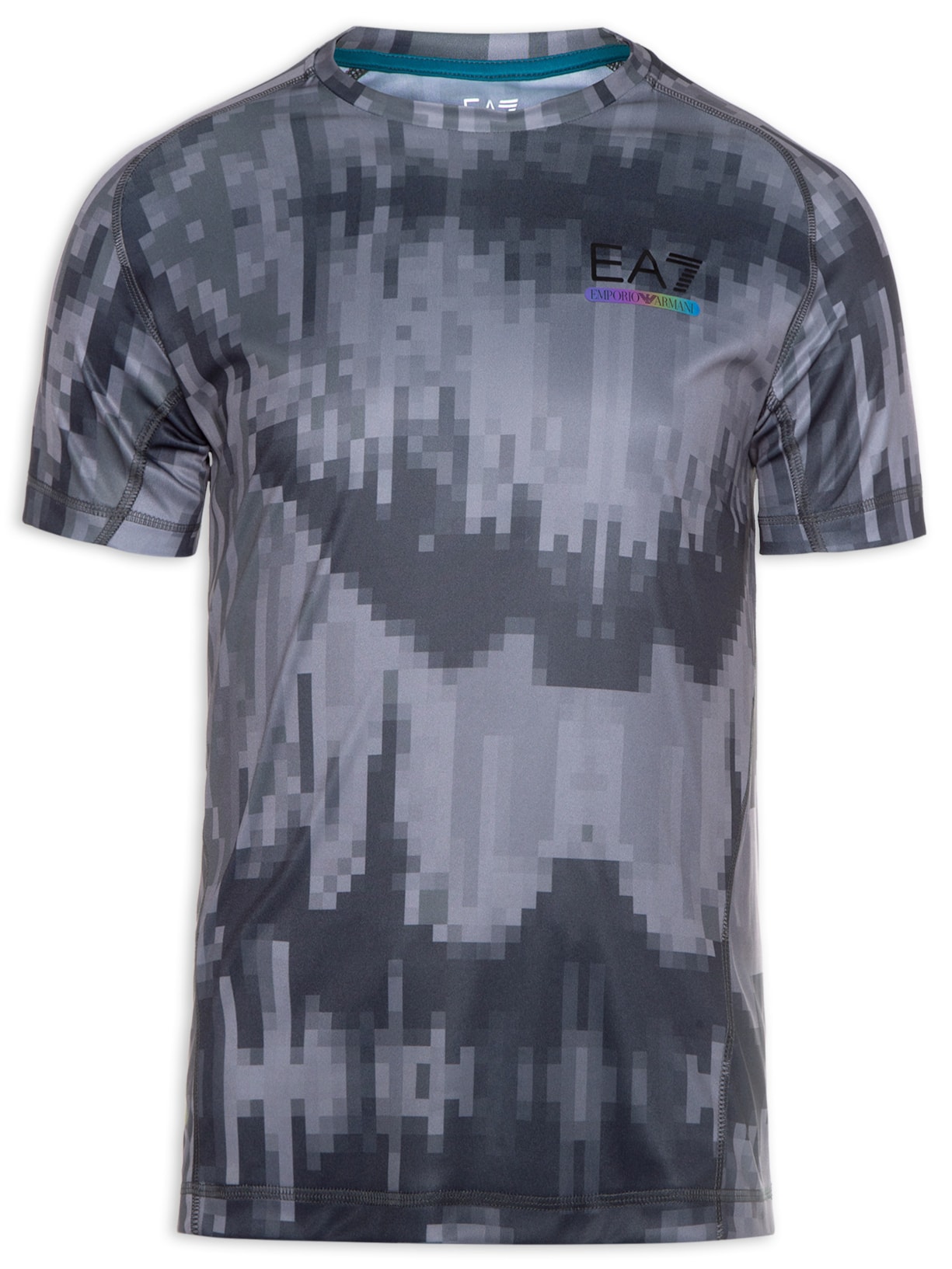 Camiseta Masculina De Malha Cinza Ea7 Emporio Armani
