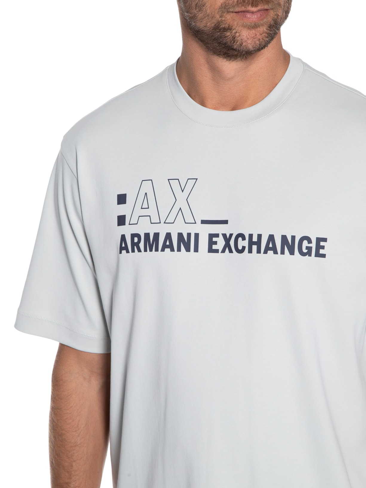 Camiseta Masculina De Malha Cinza Armani Exchange