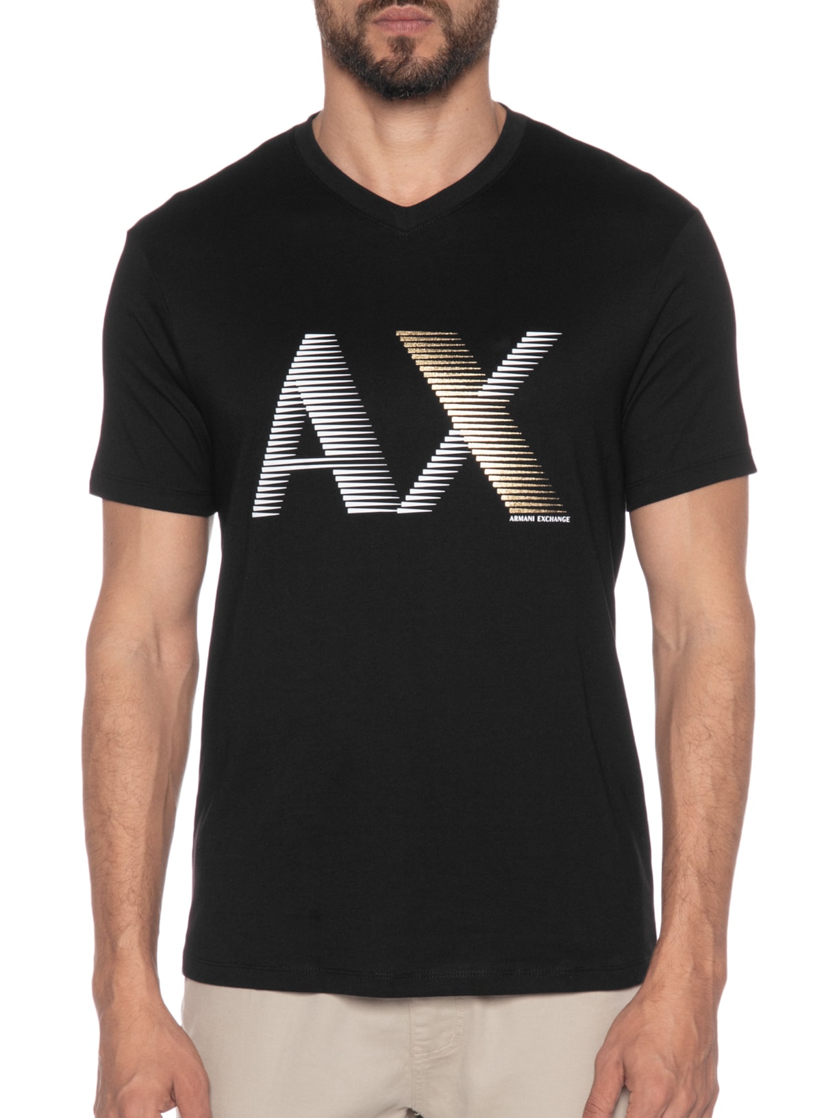 Camiseta Masculina De Mangas Curtas Preto Armani Exchange