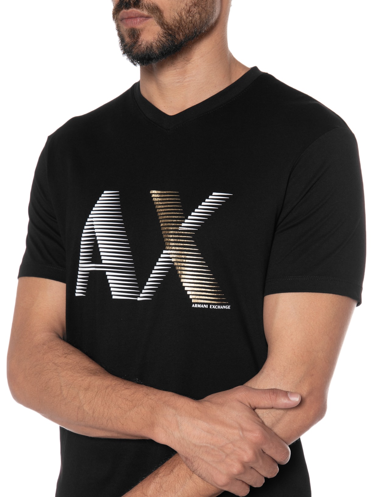 Camiseta Masculina De Mangas Curtas Preto Armani Exchange
