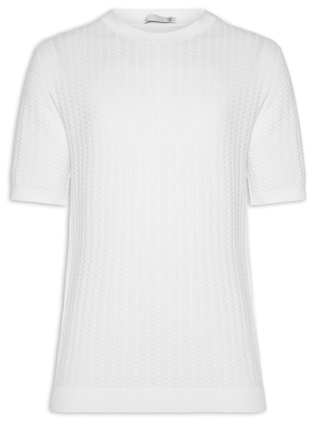 Camiseta Masculina De Tricot Texturizada - Branco