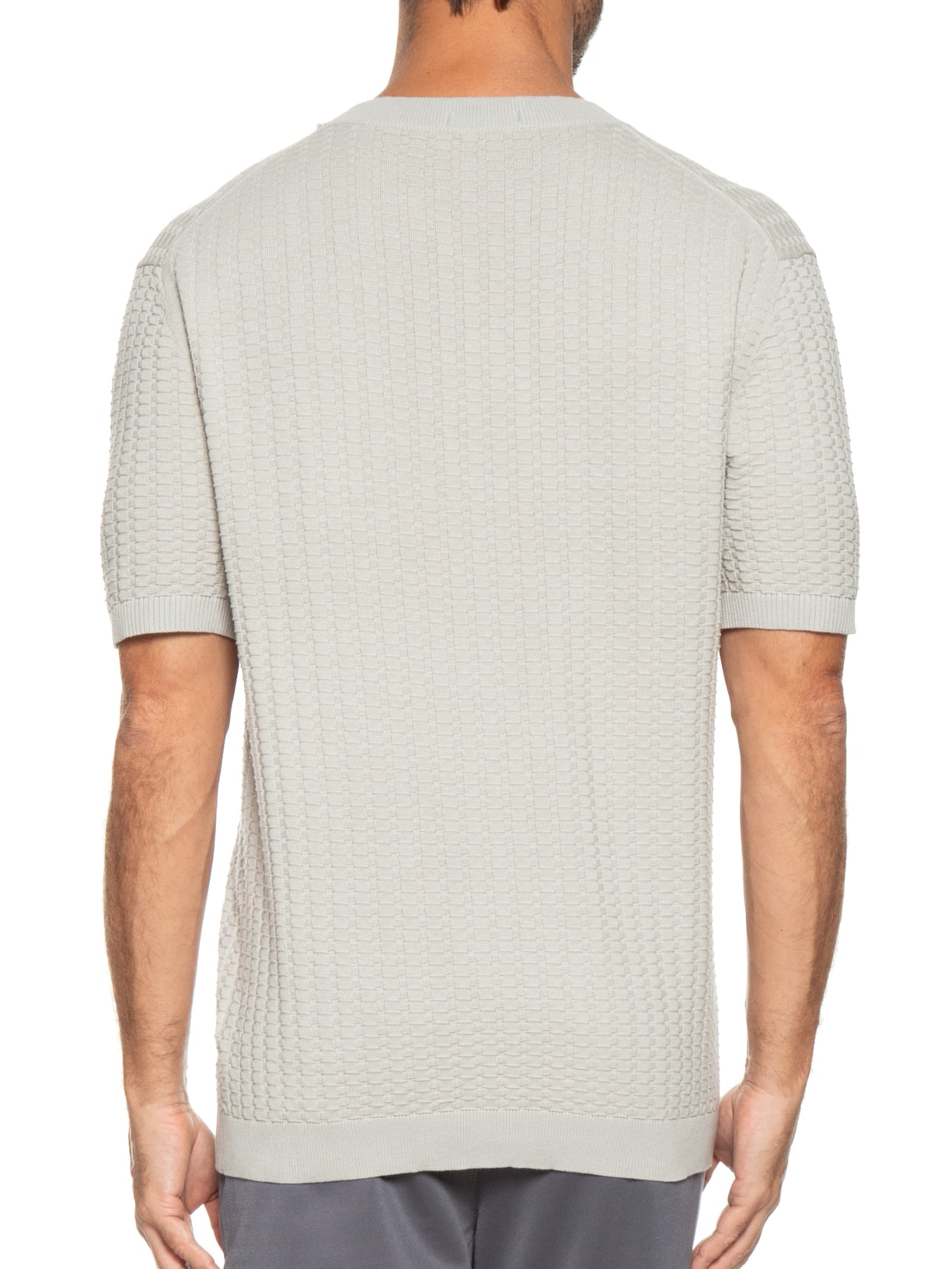 Camiseta Masculina De Tricot Texturizada Cinza '2 Essential