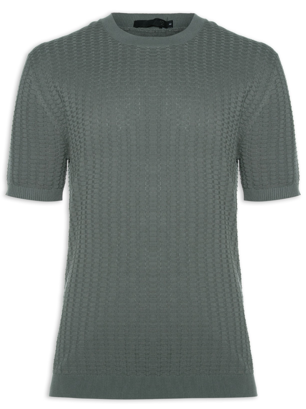 Camiseta Masculina De Tricot Texturizada - Cinza