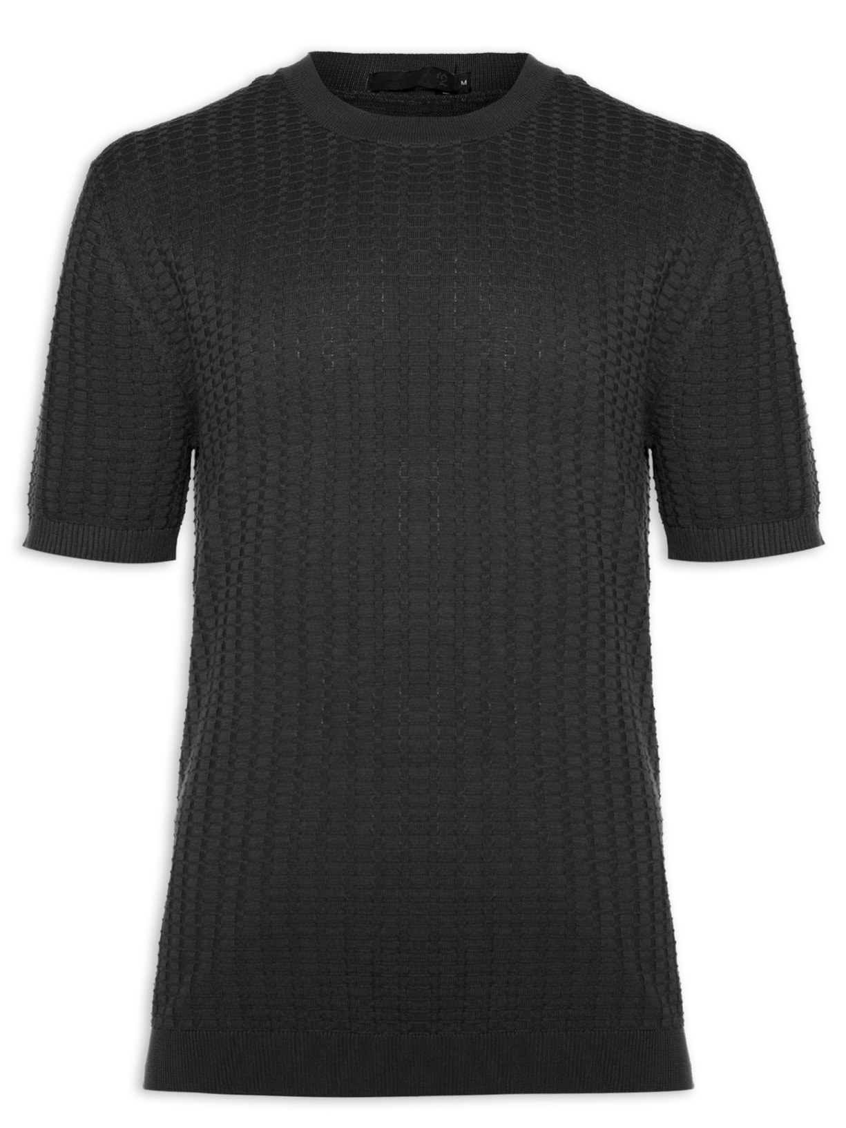 Camiseta Masculina De Tricot Texturizada - Preto