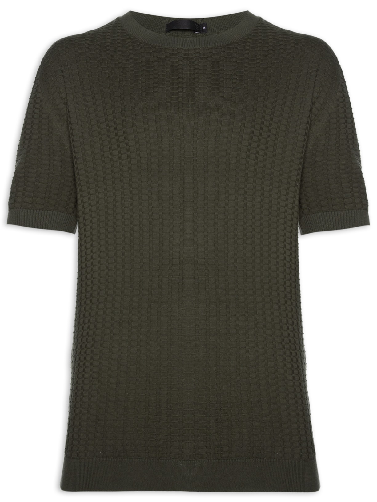 Camiseta Masculina De Tricot Texturizada Verde '2 Essential