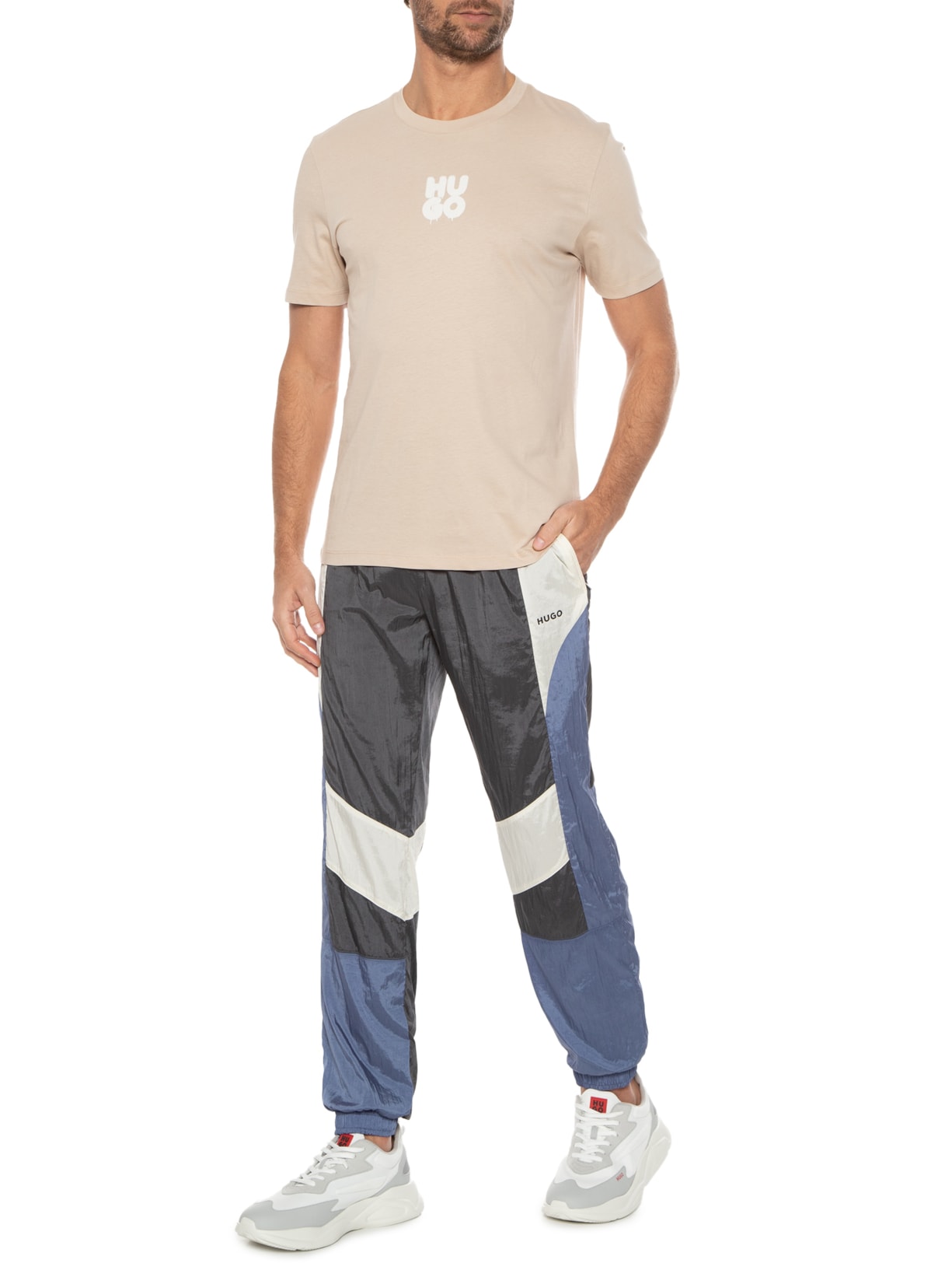 Camiseta Masculina Decali Bege Hugo