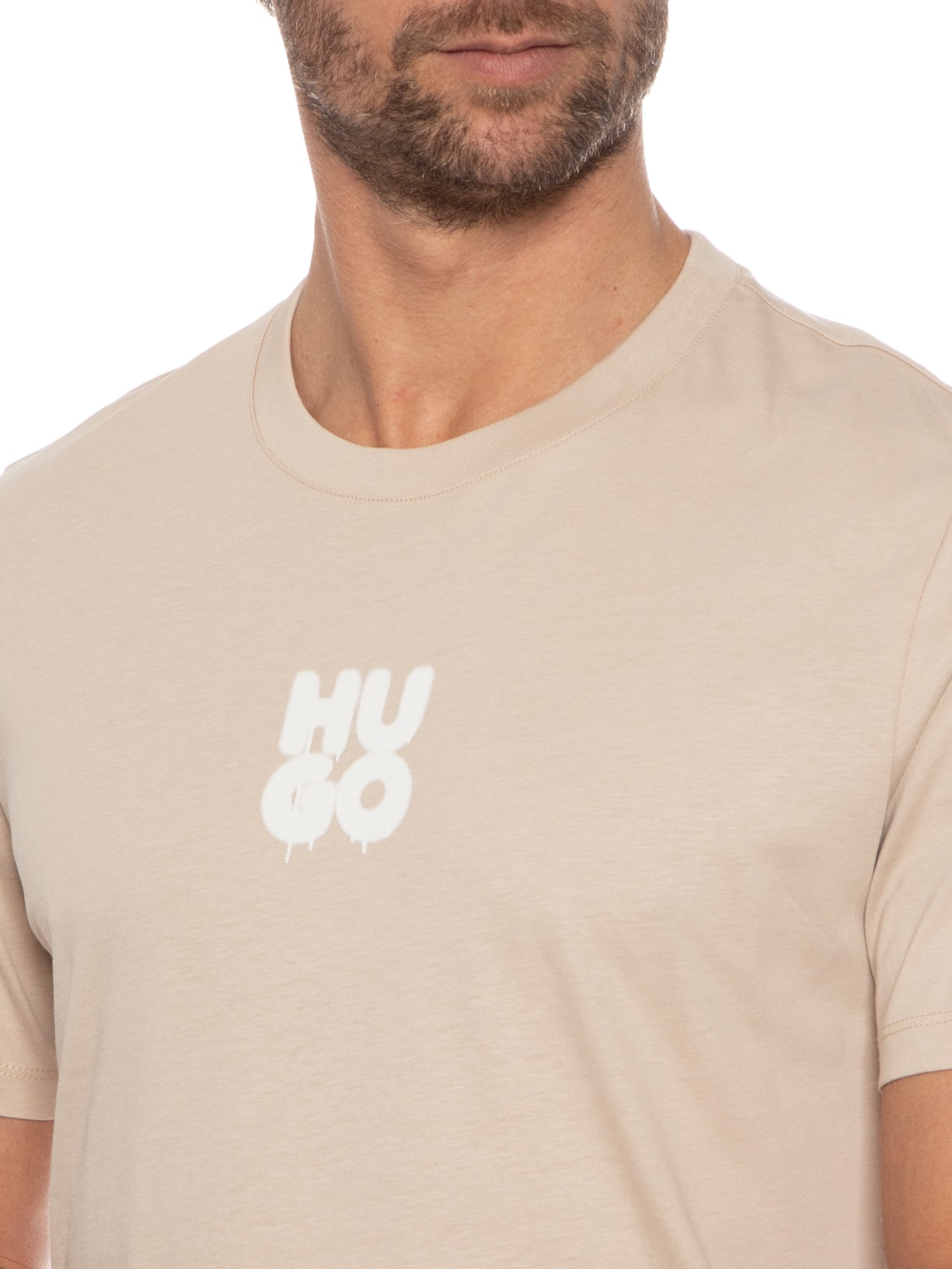 Camiseta Masculina Decali Bege Hugo