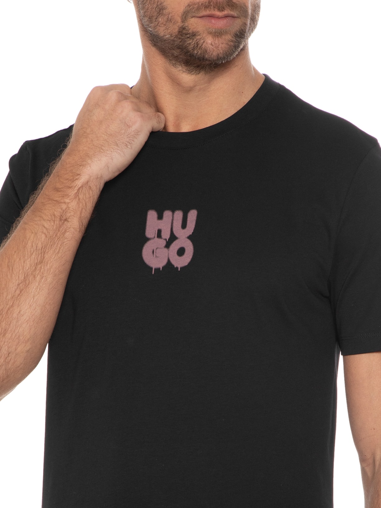 Camiseta Masculina Decali Preto Hugo