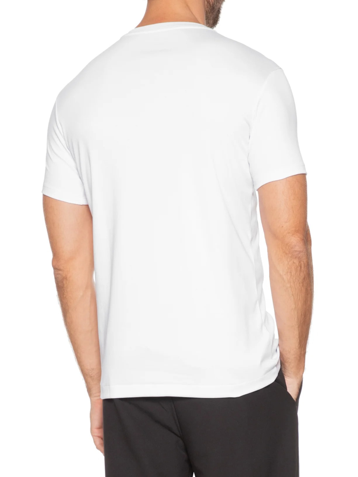 Camiseta Masculina Detalhe Gola Cruzada Em Algodão Pima Branco Ricardo Almeida