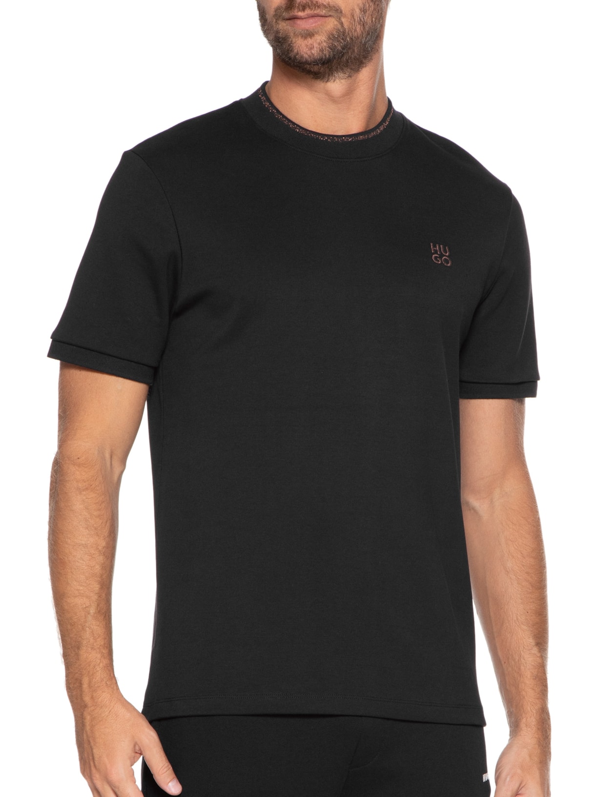 Camiseta Masculina Dettis Preto Hugo
