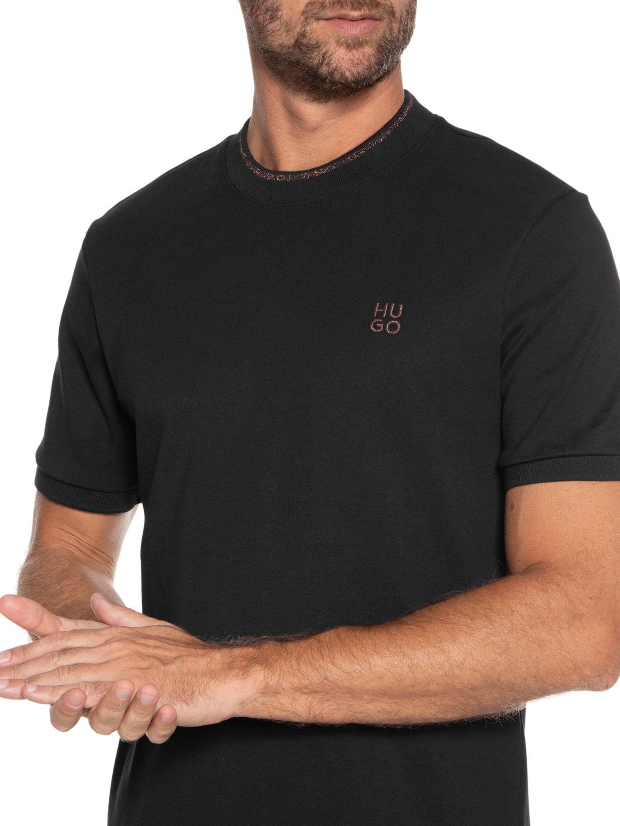Camiseta Masculina Dettis Preto Hugo
